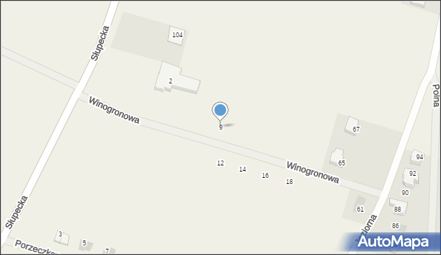 Piotrowice, Winogronowa, 9, mapa Piotrowice