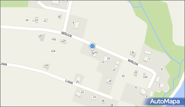 Pisarzowice, Wilcza, 14, mapa Pisarzowice