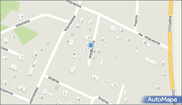 Pisz, Wiosenna, 16, mapa Pisz