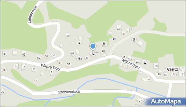 Piwniczna-Zdrój, Wilcze Doły, 42, mapa Piwniczna-Zdrój