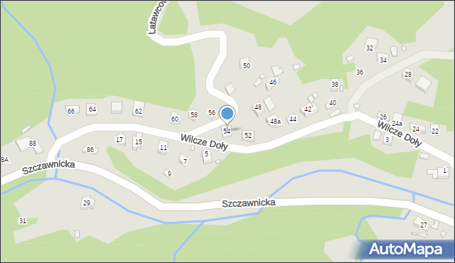 Piwniczna-Zdrój, Wilcze Doły, 54, mapa Piwniczna-Zdrój