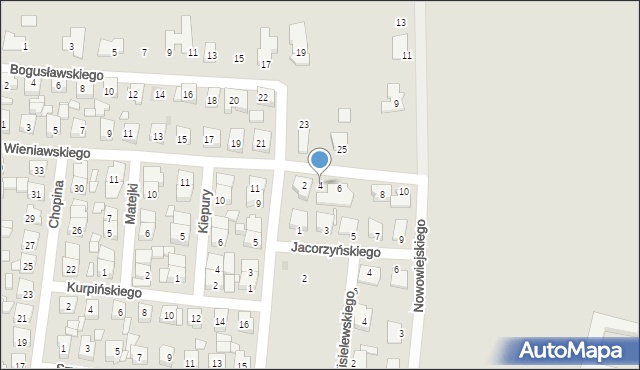 Pleszew, Wieniawskiego Henryka, 4, mapa Pleszew