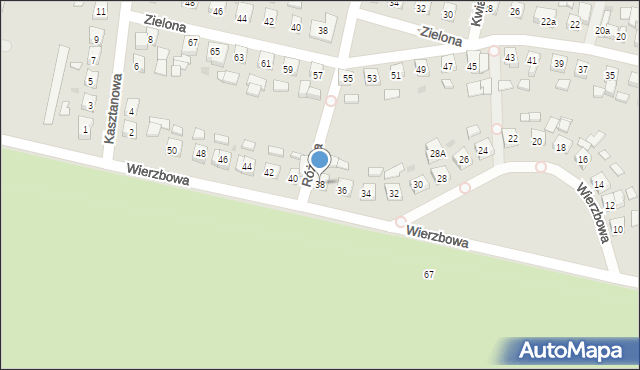 Pleszew, Wierzbowa, 38, mapa Pleszew