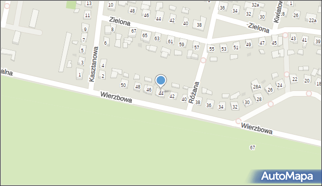 Pleszew, Wierzbowa, 44, mapa Pleszew