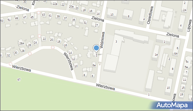 Pleszew, Wiśniowa, 1, mapa Pleszew