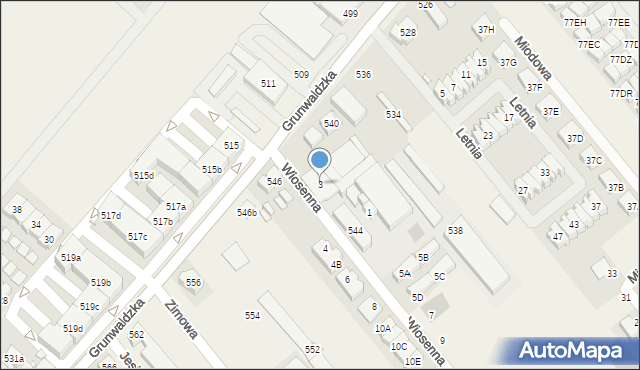 Plewiska, Wiosenna, 3, mapa Plewiska