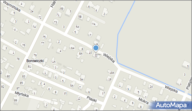 Płock, Wiejska, 12, mapa Płock