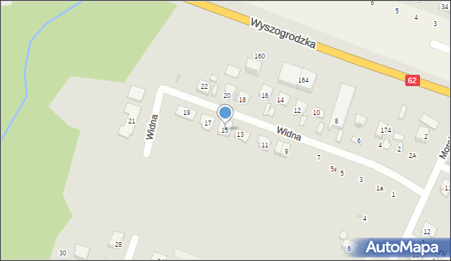 Płock, Widna, 15, mapa Płock