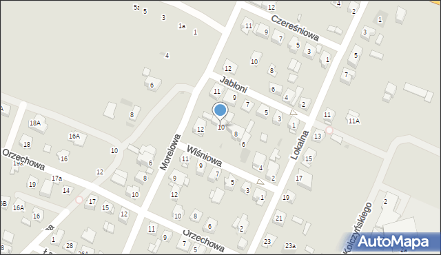 Płock, Wiśniowa, 10, mapa Płock