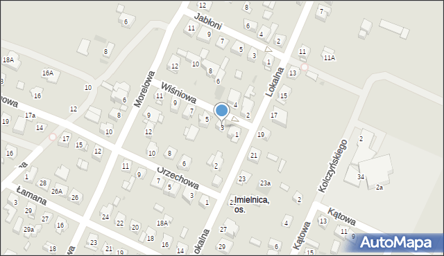 Płock, Wiśniowa, 3, mapa Płock