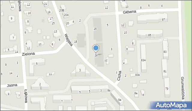 Płońsk, Wiejska, 14, mapa Płońsk