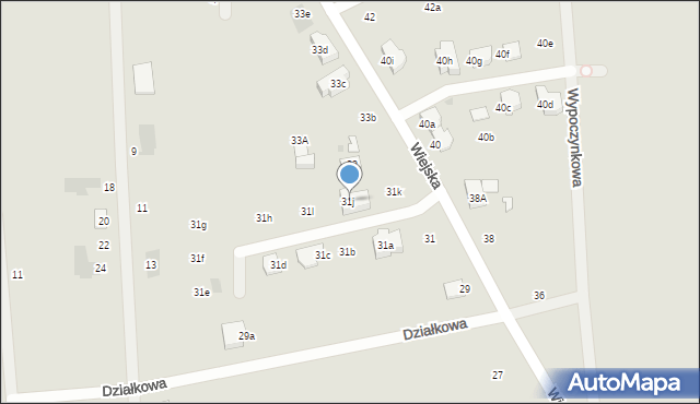 Płońsk, Wiejska, 31j, mapa Płońsk