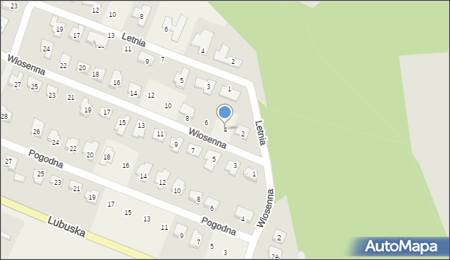 Płoty, Wiosenna, 4, mapa Płoty