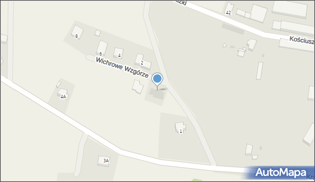 Podbrzezie Dolne, Wichrowe Wzgórze, 1, mapa Podbrzezie Dolne