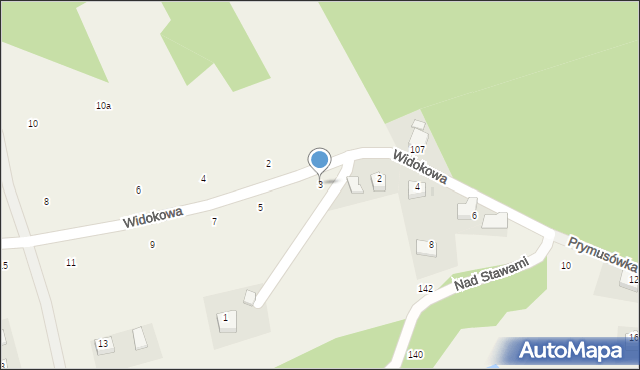 Podchybie, Widokowa, 3, mapa Podchybie