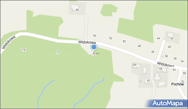 Podchybie, Widokowa, 71, mapa Podchybie