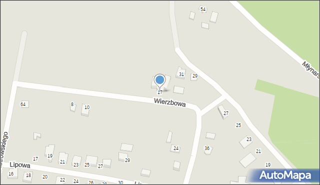 Poddębice, Wierzbowa, 17, mapa Poddębice