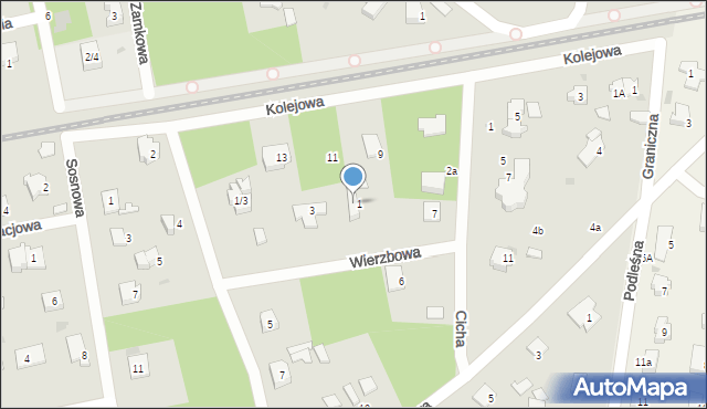 Podkowa Leśna, Wierzbowa, 5, mapa Podkowa Leśna