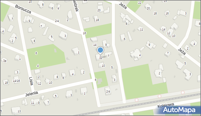 Podkowa Leśna, Wiewiórek, 12, mapa Podkowa Leśna
