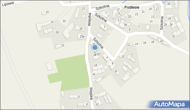 Podlesie, Wiejska, 18, mapa Podlesie