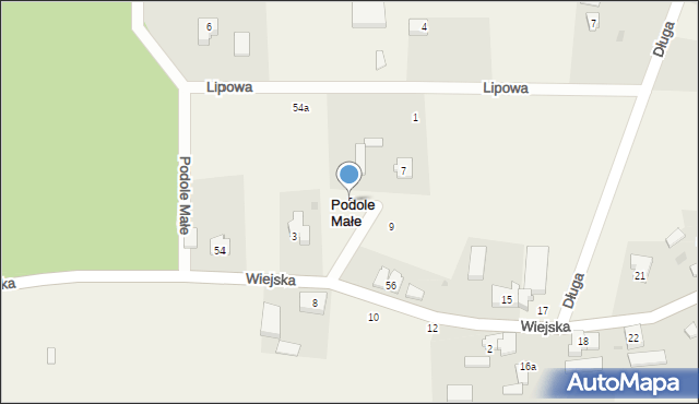Podole Małe, Wiejska, 5, mapa Podole Małe