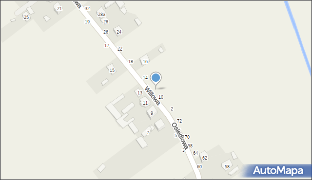 Podrudzie, Willowa, 12, mapa Podrudzie