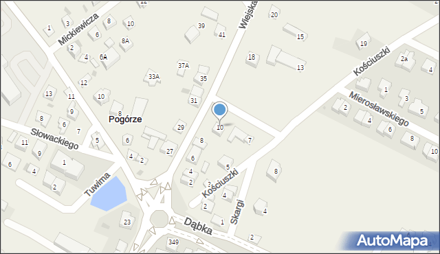 Pogórze, Wiejska, 10, mapa Pogórze