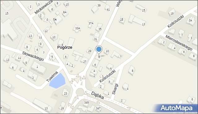 Pogórze, Wiejska, 8, mapa Pogórze