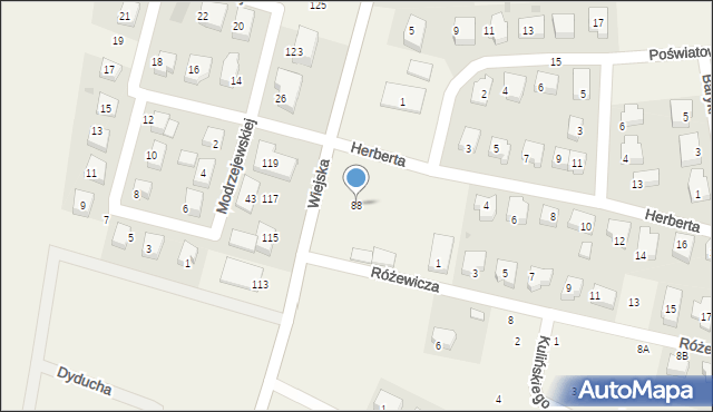 Pogórze, Wiejska, 88, mapa Pogórze