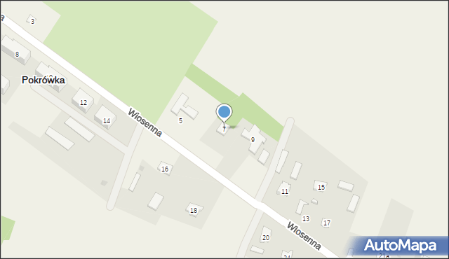 Pokrówka, Wiosenna, 7, mapa Pokrówka