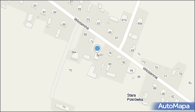 Pokrówka, Wiosenna, 76, mapa Pokrówka