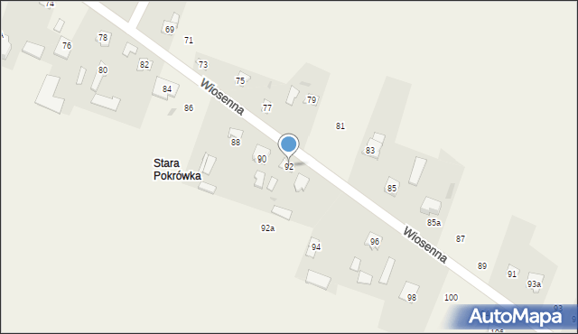 Pokrówka, Wiosenna, 92, mapa Pokrówka