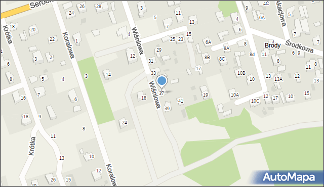 Pomiechówek, Wiśniowa, 37, mapa Pomiechówek