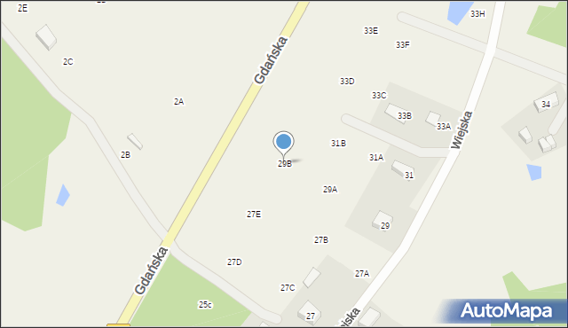 Pomlewo, Wiejska, 29B, mapa Pomlewo