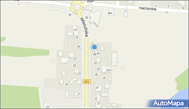 Popów, Wieluńska, 24, mapa Popów