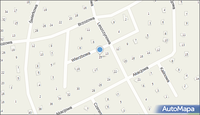 Popowo-Parcele, Wierzbowa, 15, mapa Popowo-Parcele