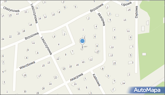 Popowo-Parcele, Wierzbowa, 5, mapa Popowo-Parcele