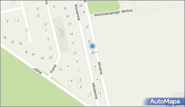 Popowo-Parcele, Wiosenna, 8, mapa Popowo-Parcele