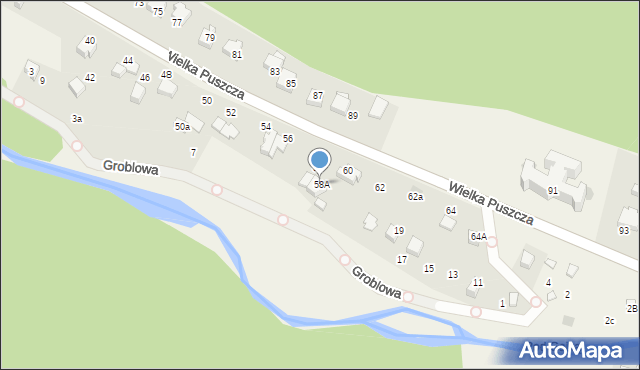 Porąbka, Wielka Puszcza, 58A, mapa Porąbka