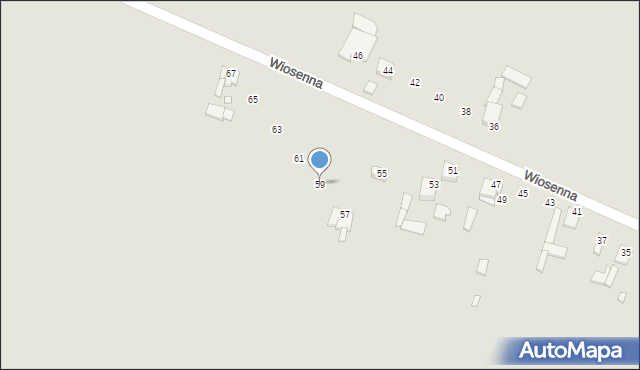 Poręba, Wiosenna, 59, mapa Poręba