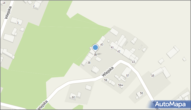 Poręba, Wiejska, 39, mapa Poręba