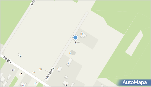 Poręby, Wiosenna, 8, mapa Poręby