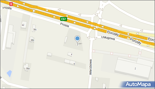 Porosły, Wierzbowa, 2, mapa Porosły