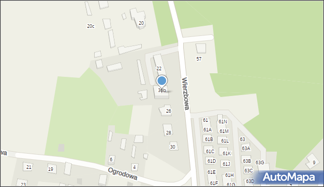 Porosły, Wierzbowa, 24, mapa Porosły