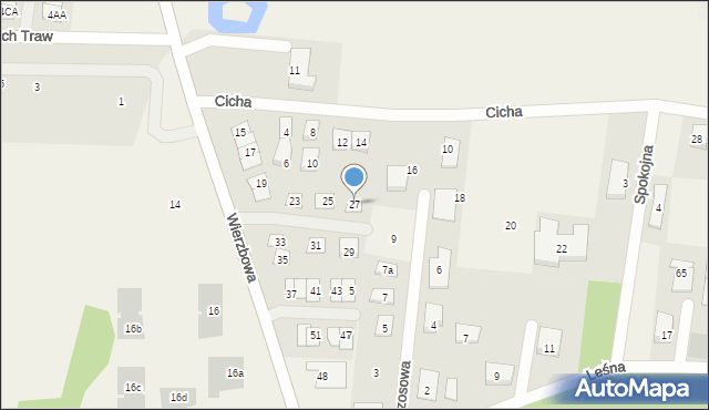 Porosły, Wierzbowa, 27, mapa Porosły