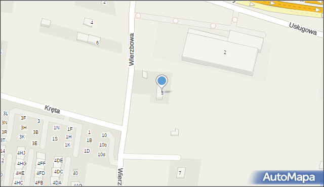 Porosły, Wierzbowa, 3, mapa Porosły