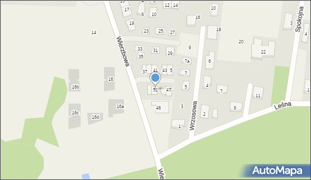 Porosły, Wierzbowa, 51, mapa Porosły