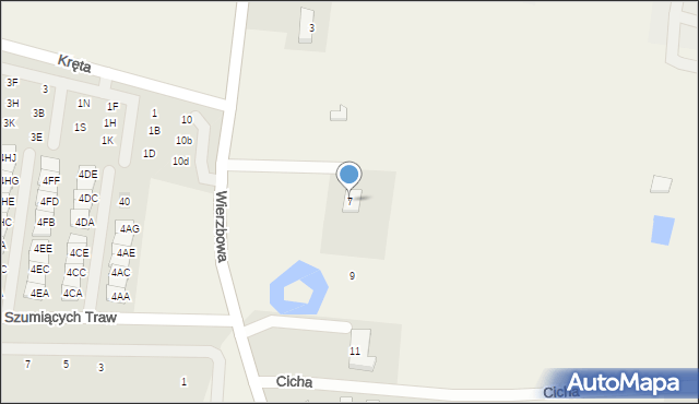 Porosły, Wierzbowa, 7, mapa Porosły