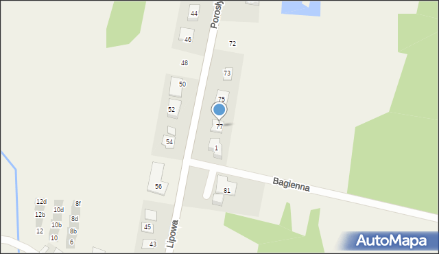 Porosły, Wierzbowa, 77, mapa Porosły