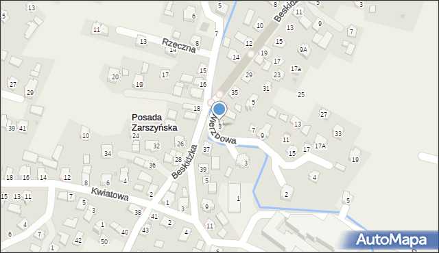 Posada Zarszyńska, Wierzbowa, 3, mapa Posada Zarszyńska